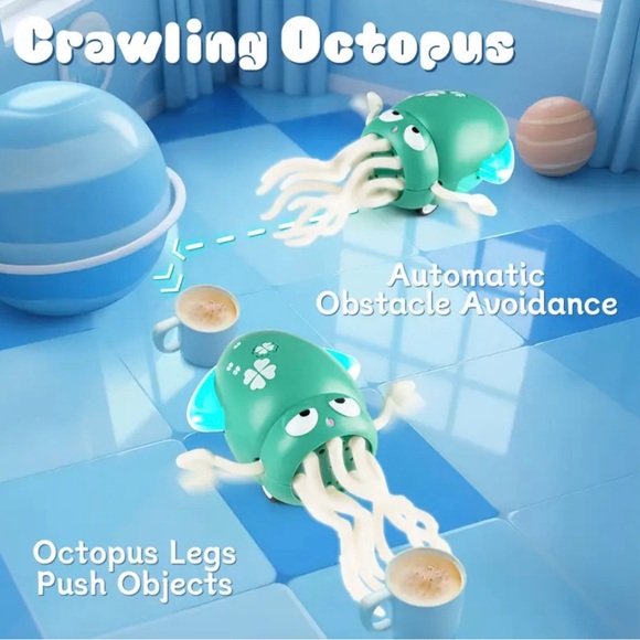 Dancing Squid Toy Tummy Time Toys Crawling Toys Wiggling Musical Standing Toy - Picture 6 of 10